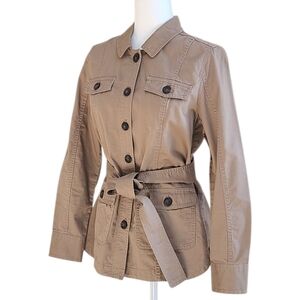 Lord & Taylor Women's Khaki Utility Jacket w/Belt Medium
